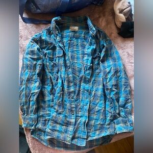 Outdoor Life Blue Plaid Flannel Casual Shirt